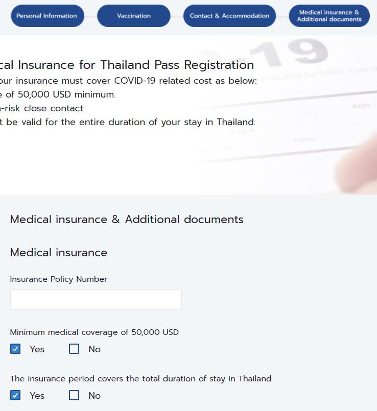 Thailand pass registration